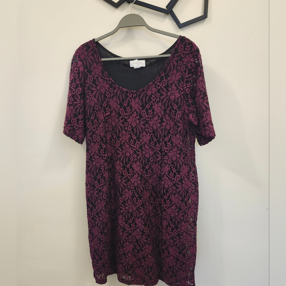Jessica Simpson Lined Lace Midi Dress - Picture 2 of 6
